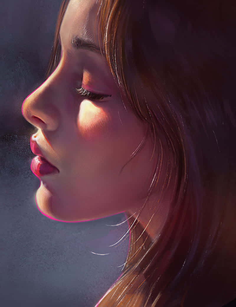 woman, side profile, sunlight, SD Phone Wallpaper
