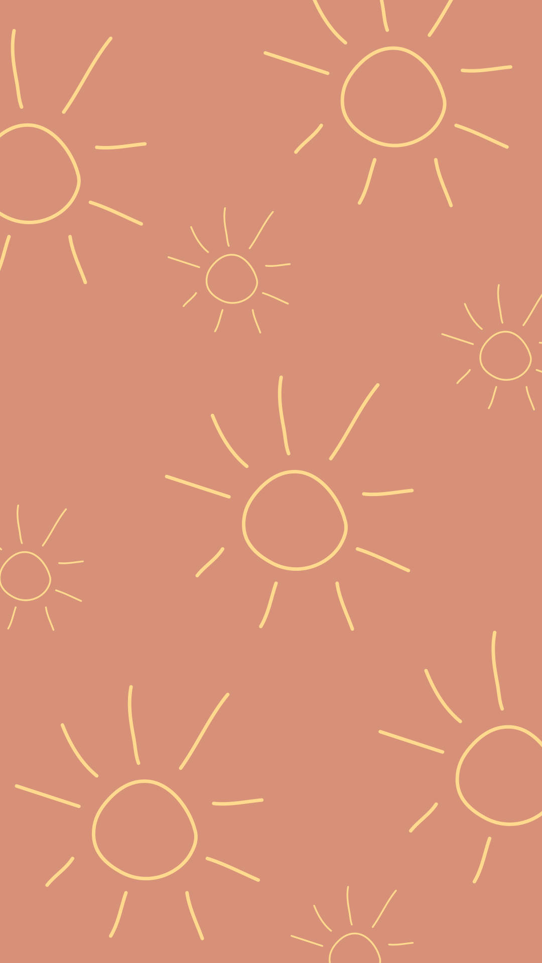yellow sun patterns, boho iphone, gold line art, Full HD Phone Wallpaper