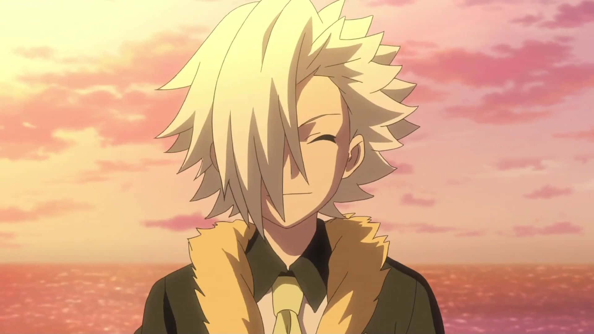 Suoh Genji, anime character portrait, spiky blonde anime boy, Full HD Desktop Wallpaper