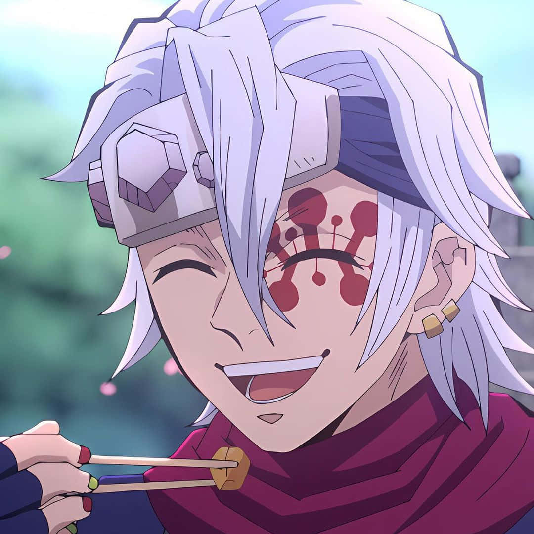 Suoh Genji, white hair, red facial markings, SD Desktop Wallpaper