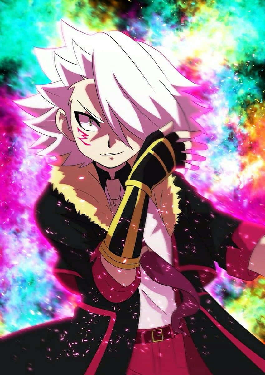 Suoh Genji, spiky-haired anime character, confident smirk, SD Phone Wallpaper