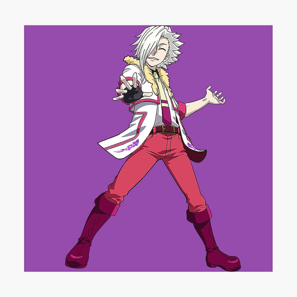Suoh Genji, white hair, red outfit, SD Desktop Wallpaper