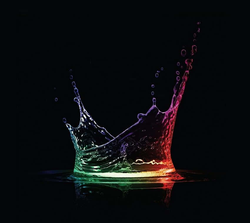 Super Amoled Display, rainbow splash, water crown, SD Desktop Wallpaper