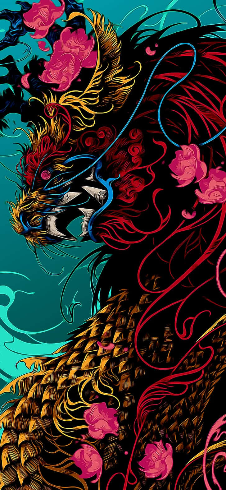 Super AMOLED Display, teal background, fiery mane, HD Phone Wallpaper