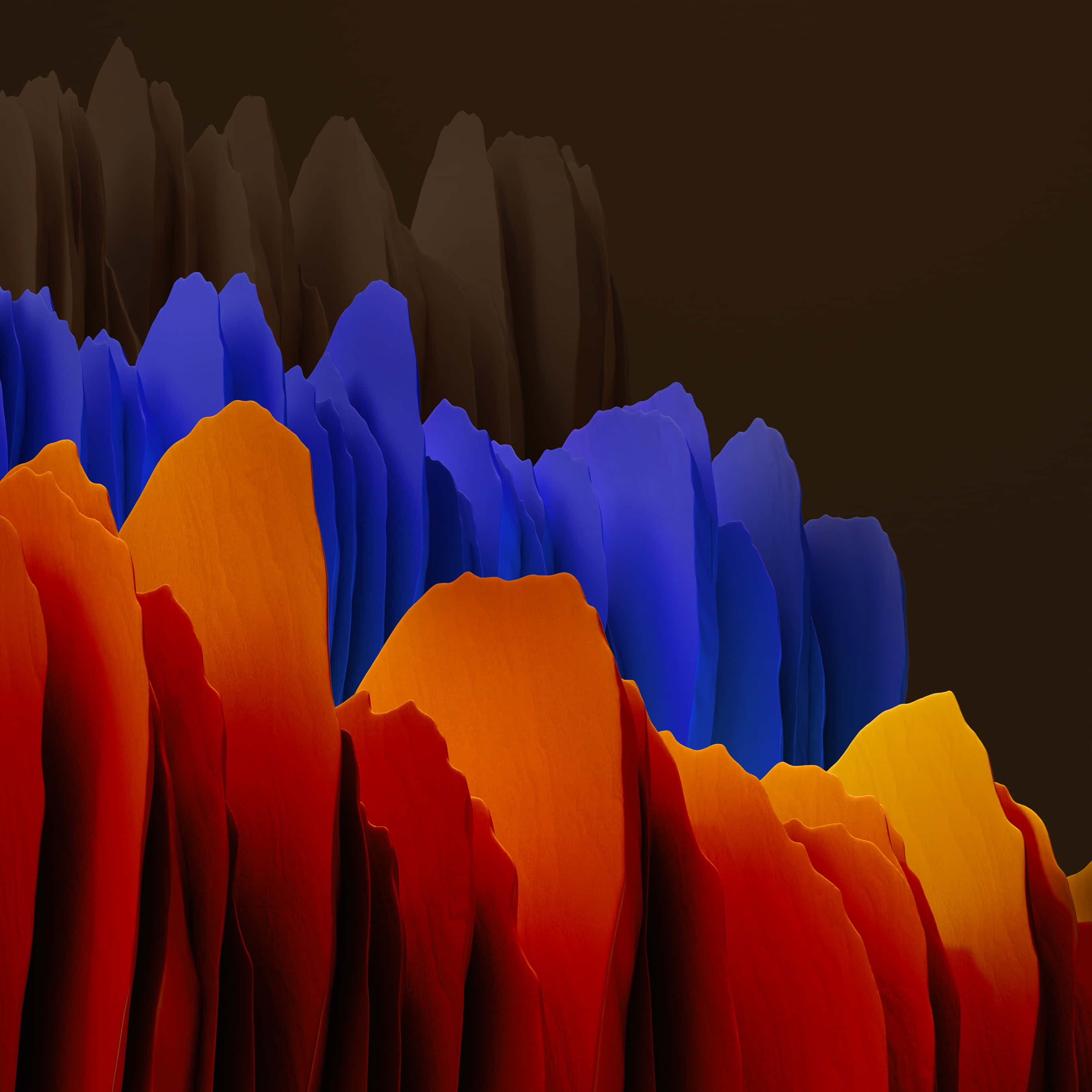 Super AMOLED Display, fiery orange, electric blue, 2K Desktop Wallpaper