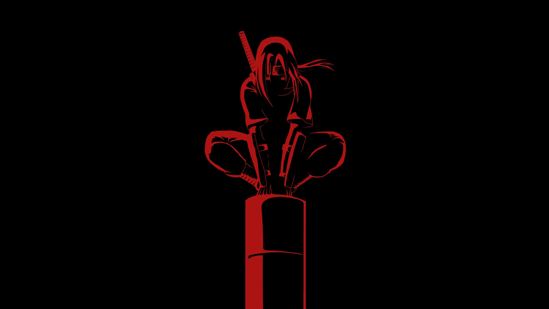 HD Amoled, ninja, crouching pose, Full HD Desktop Wallpaper