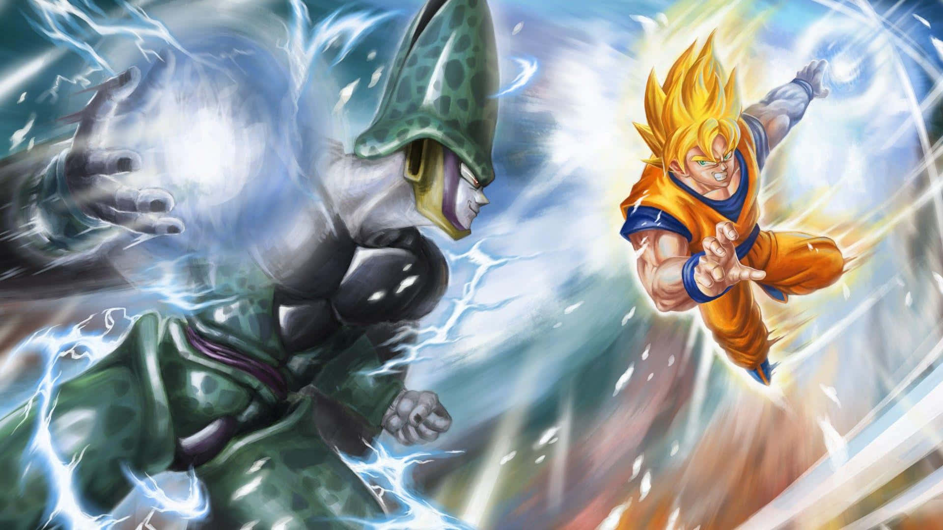 Super Dragon Ball, anime warriors, electric energy, Full HD Desktop Wallpaper