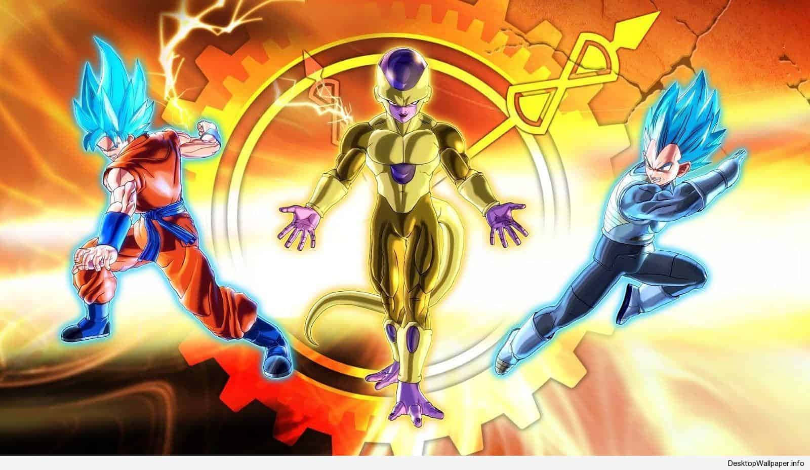 Super Dragon Ball, blue hair, golden armor, HD Desktop Wallpaper