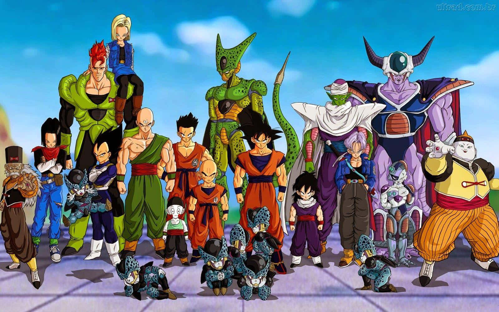 Dragon Ball Z, anime group shot, bright blue sky, HD Desktop Wallpaper