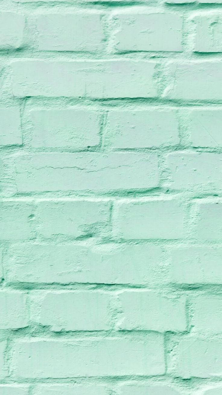 Super Light Green, brick wall, mint green, HD Phone Wallpaper