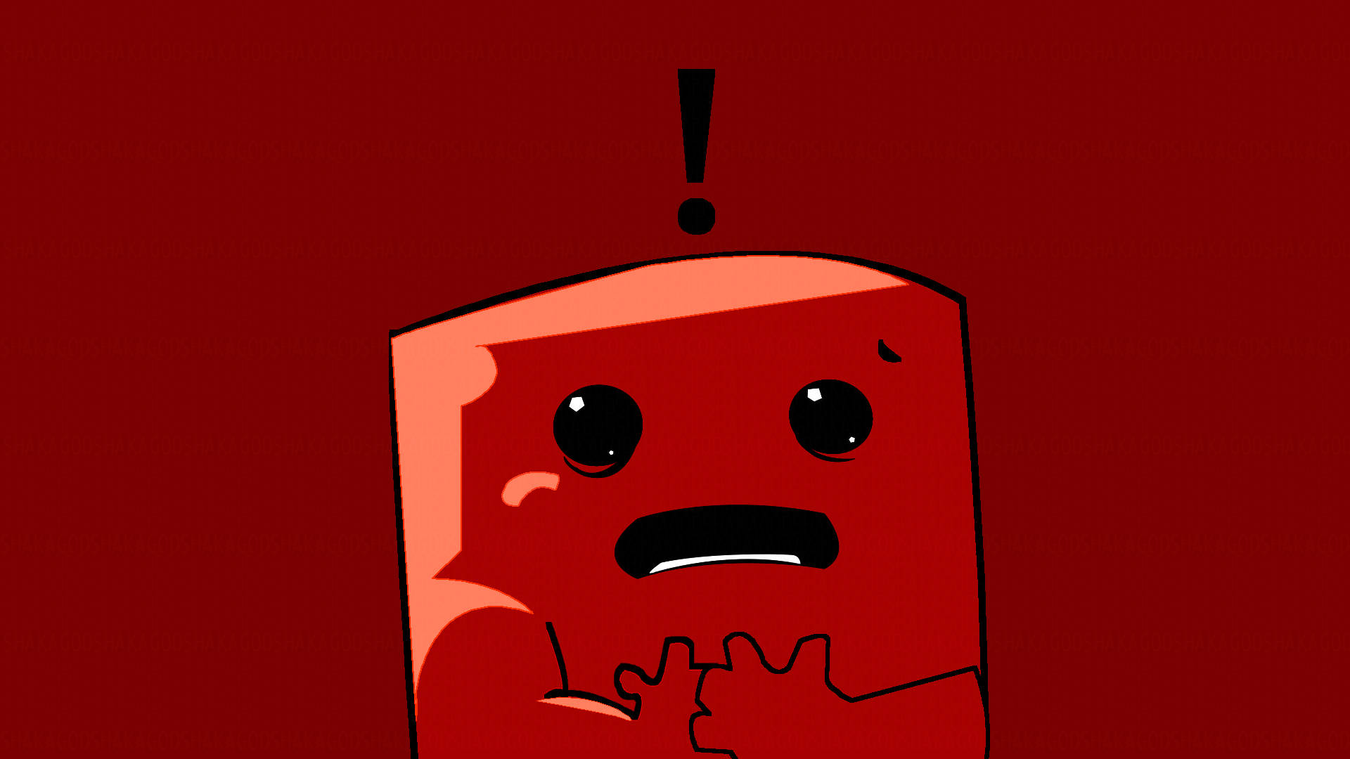 Super Meat Boy, red cartoon character, wide eyes, Full HD Desktop Wallpaper