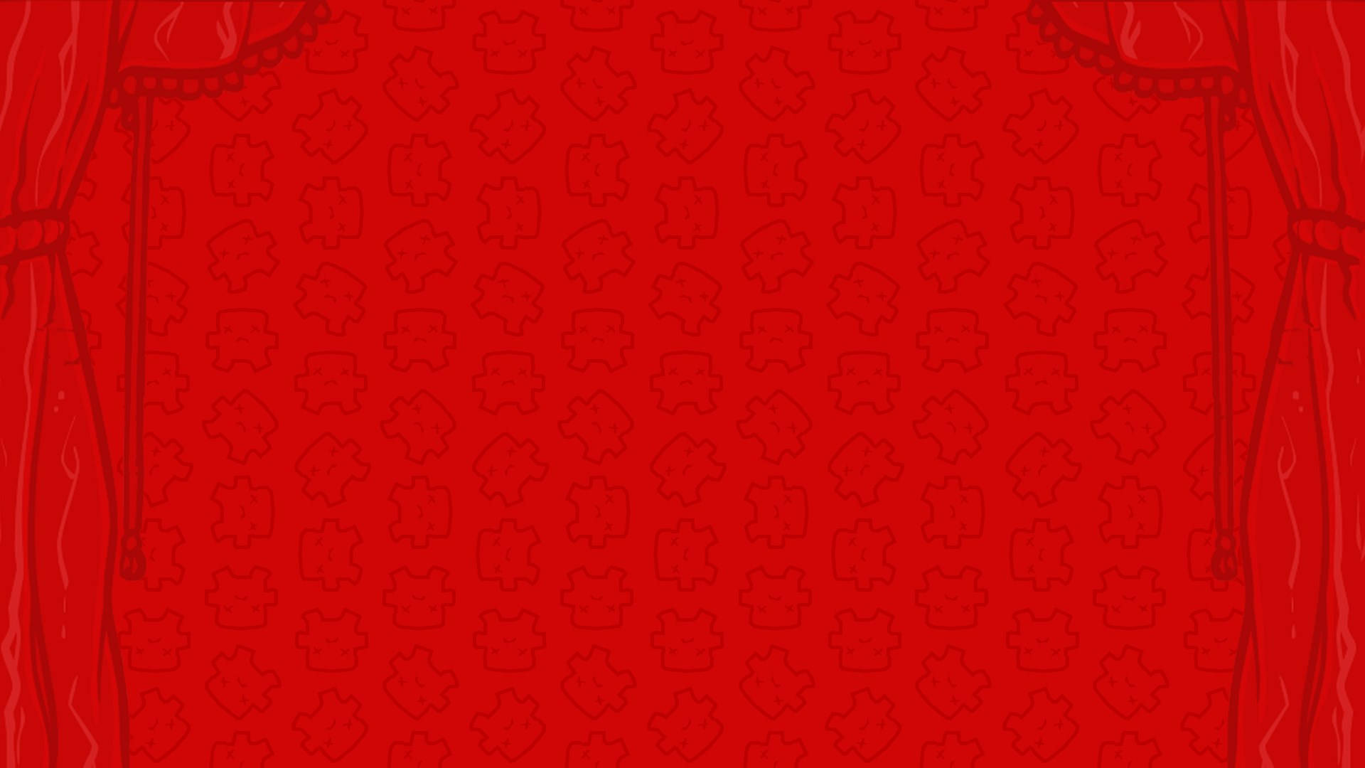 Super Meat Boy, red background, stage curtains, Full HD Desktop Wallpaper