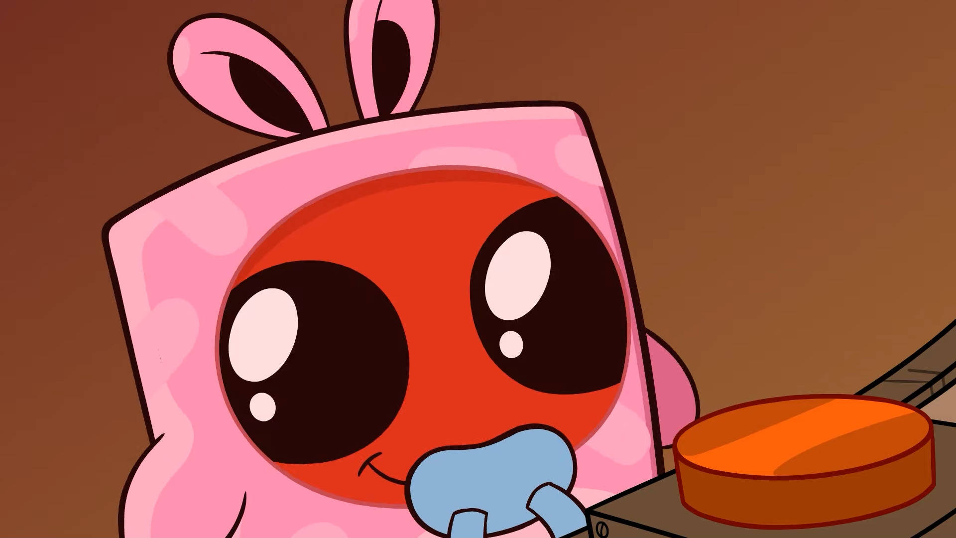 Super Meat Boy, pink bunny costume, bunny ears, Full HD Desktop Wallpaper
