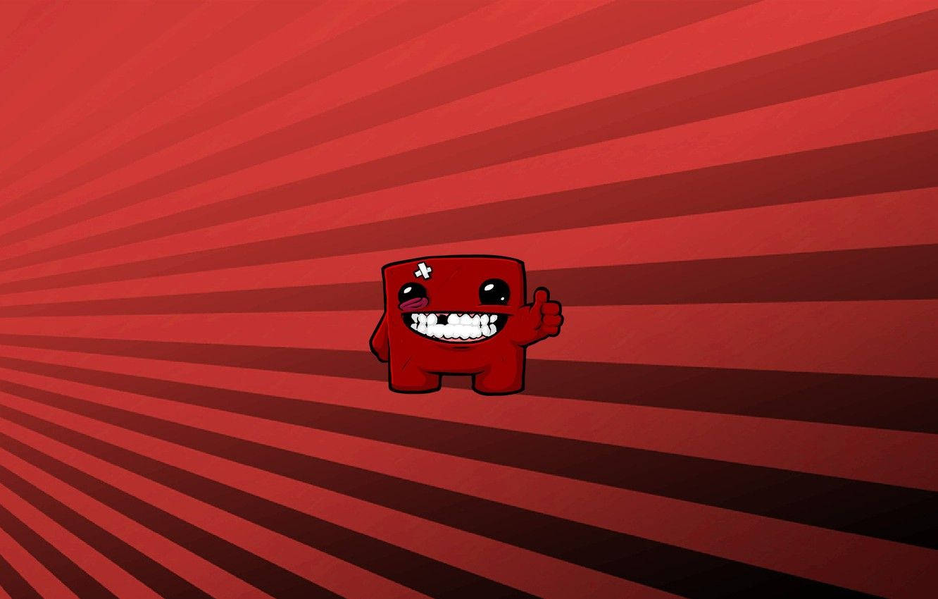 Super Meat Boy, red stripes, bandaged head, HD Desktop Wallpaper