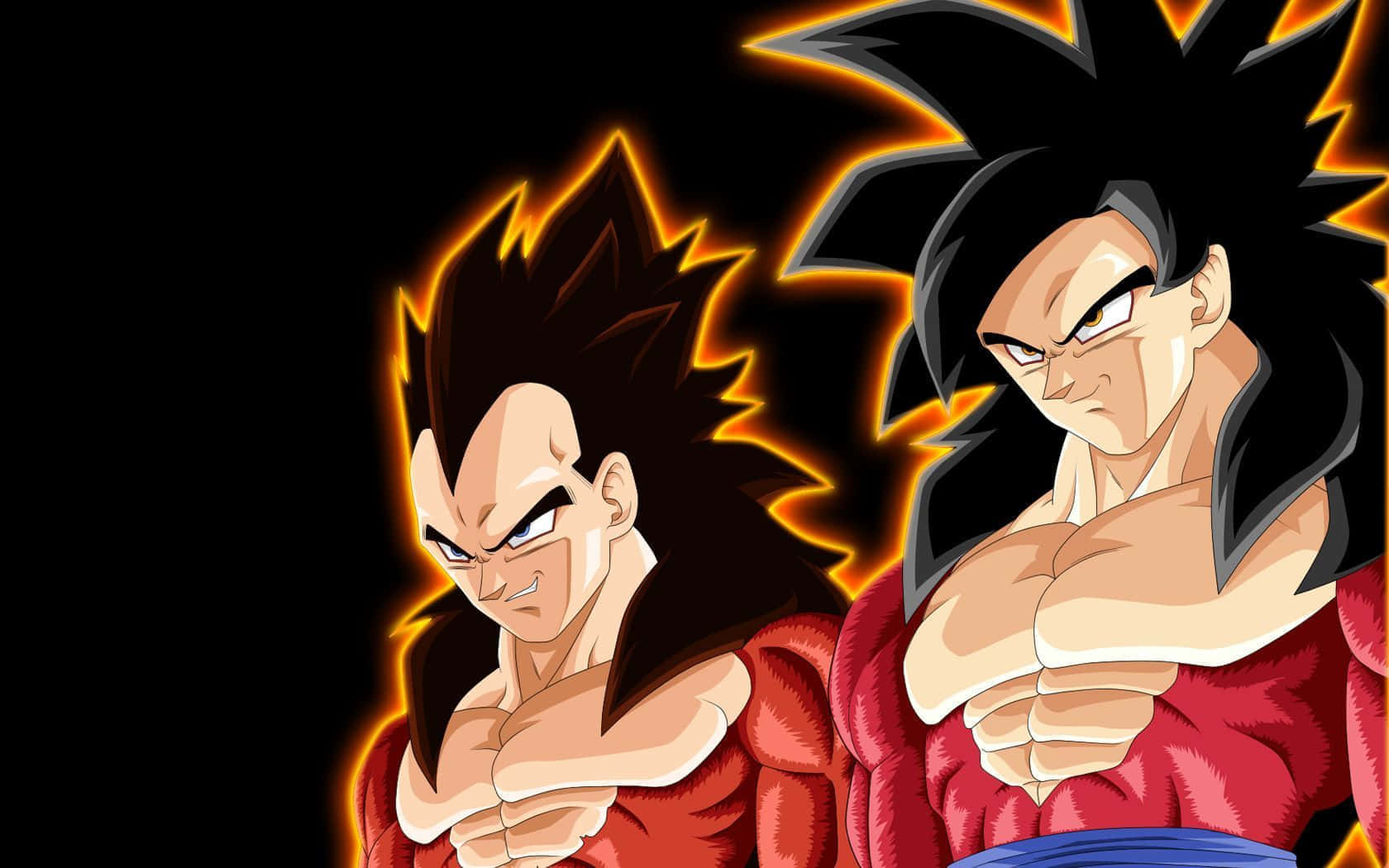 Super Saiyan 4, red gi, fiery aura, HD Desktop Wallpaper