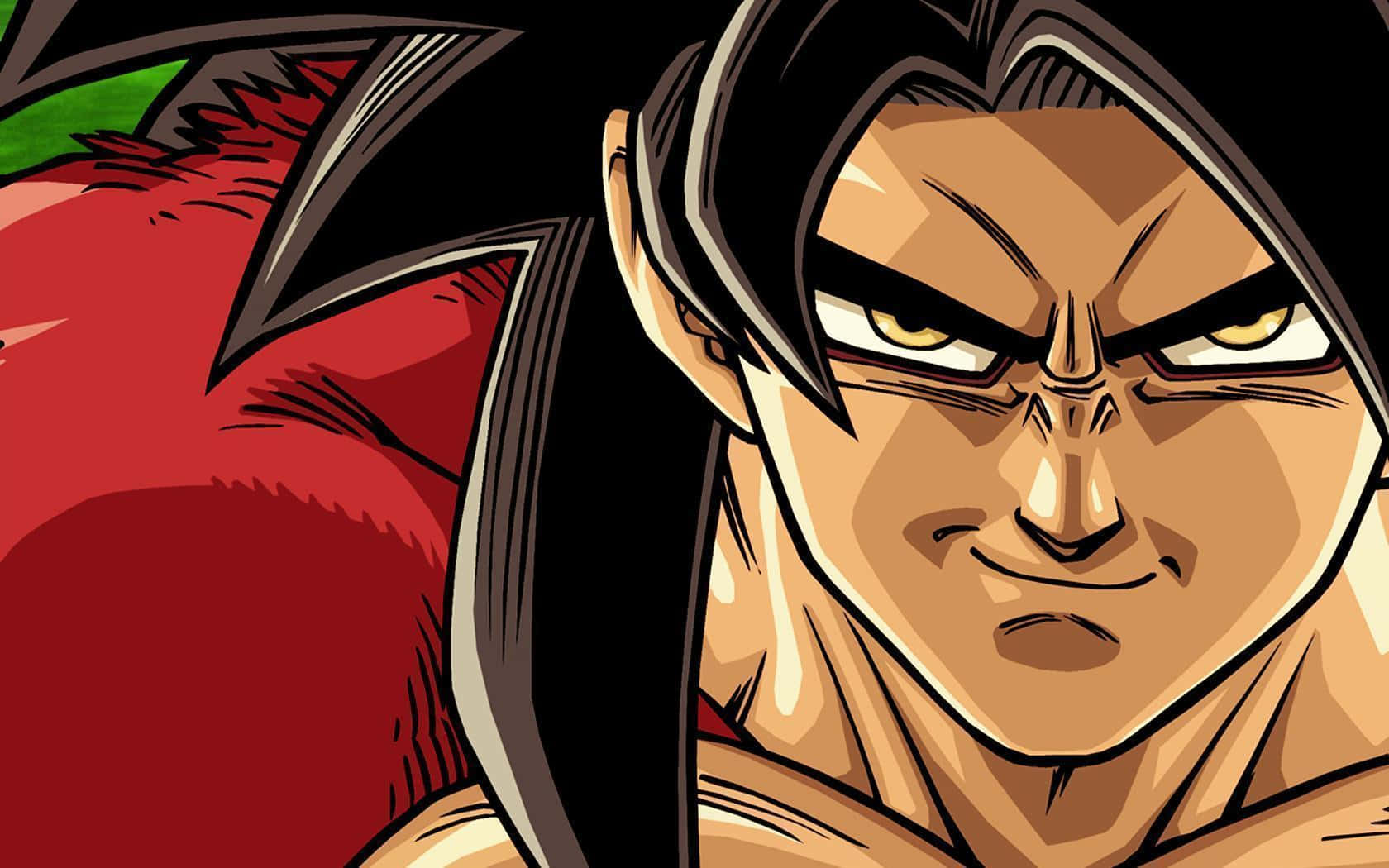 Super Saiyan 4, spiky black hair, intense yellow eyes, HD Desktop Wallpaper