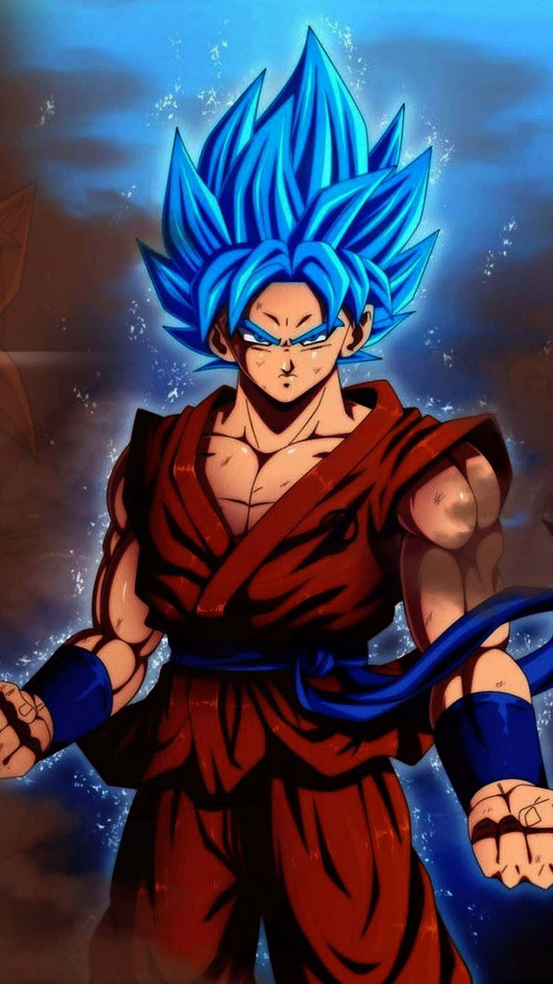 Super Saiyan Blue, spiky blue hair, red gi, Full HD Phone Wallpaper