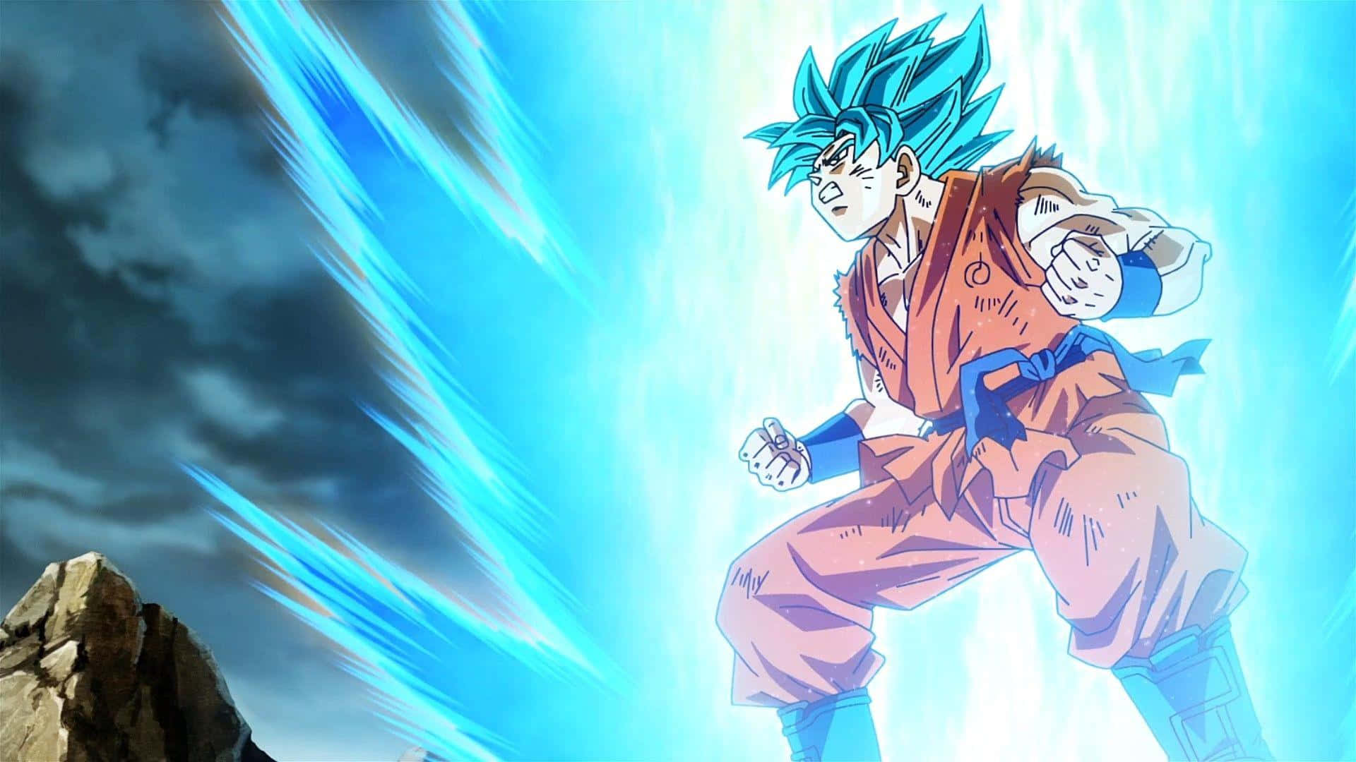 Super Saiyan Blue, spiky blue hair, orange gi, Full HD Desktop Wallpaper