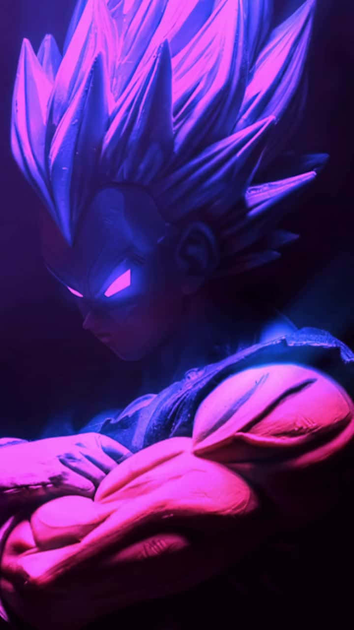 Super Saiyan Blue, neon purple, pink light, HD Phone Wallpaper