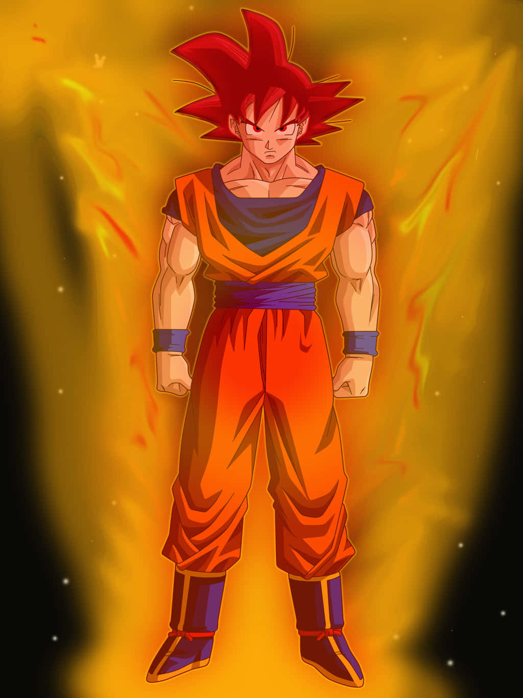 Super Saiyan God, red hair, orange gi, HD Phone Wallpaper
