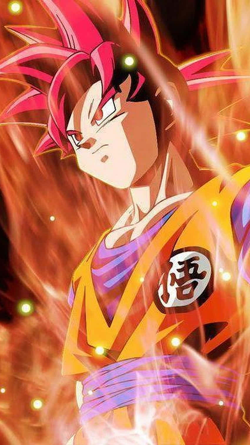 Super Saiyan God, spiky pink hair, glowing eyes, HD Phone Wallpaper
