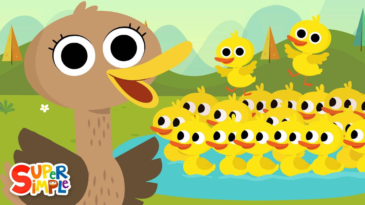 Super Simple Songs, mother duck, yellow ducklings, HD Desktop Wallpaper