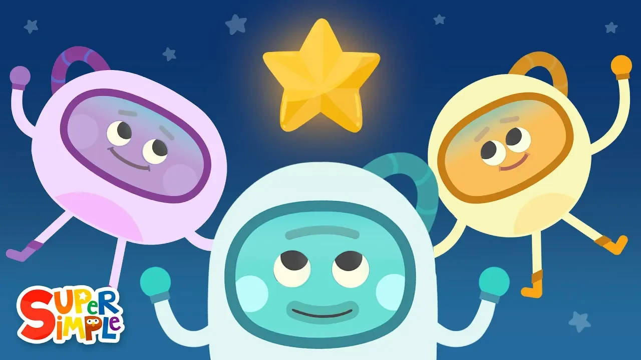 Twinkle Little Star, Super Simple Songs, cartoon astronauts, HD Desktop Wallpaper