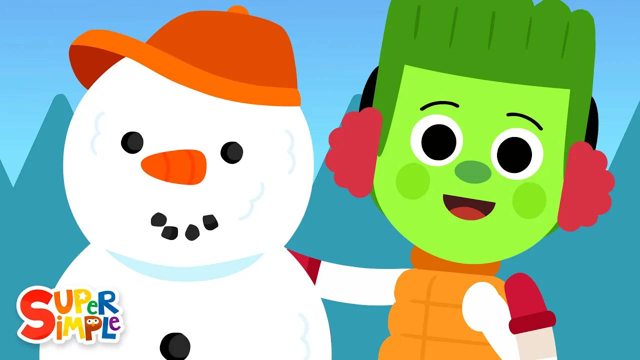 Super Simple Songs, snowman, orange hat, HD Desktop Wallpaper