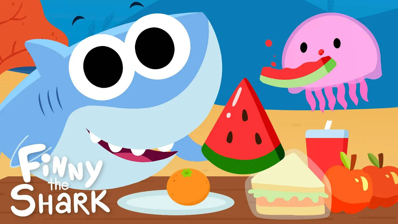 Super Simple Songs, cartoon shark, jellyfish, HD Desktop Wallpaper