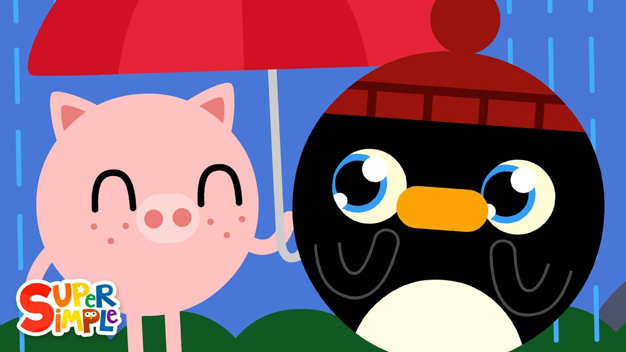 Super Simple Songs, pink pig, black penguin, HD Desktop Wallpaper