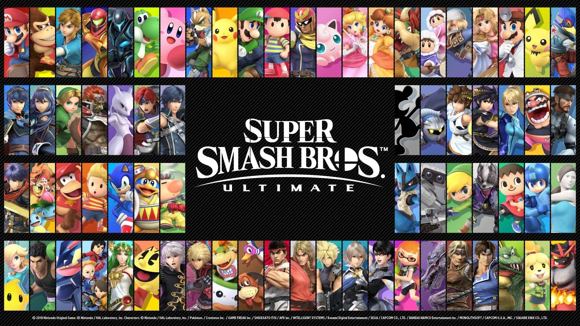Super Smash Bros Ultimate, carbon fiber, black, Full HD Desktop Wallpaper