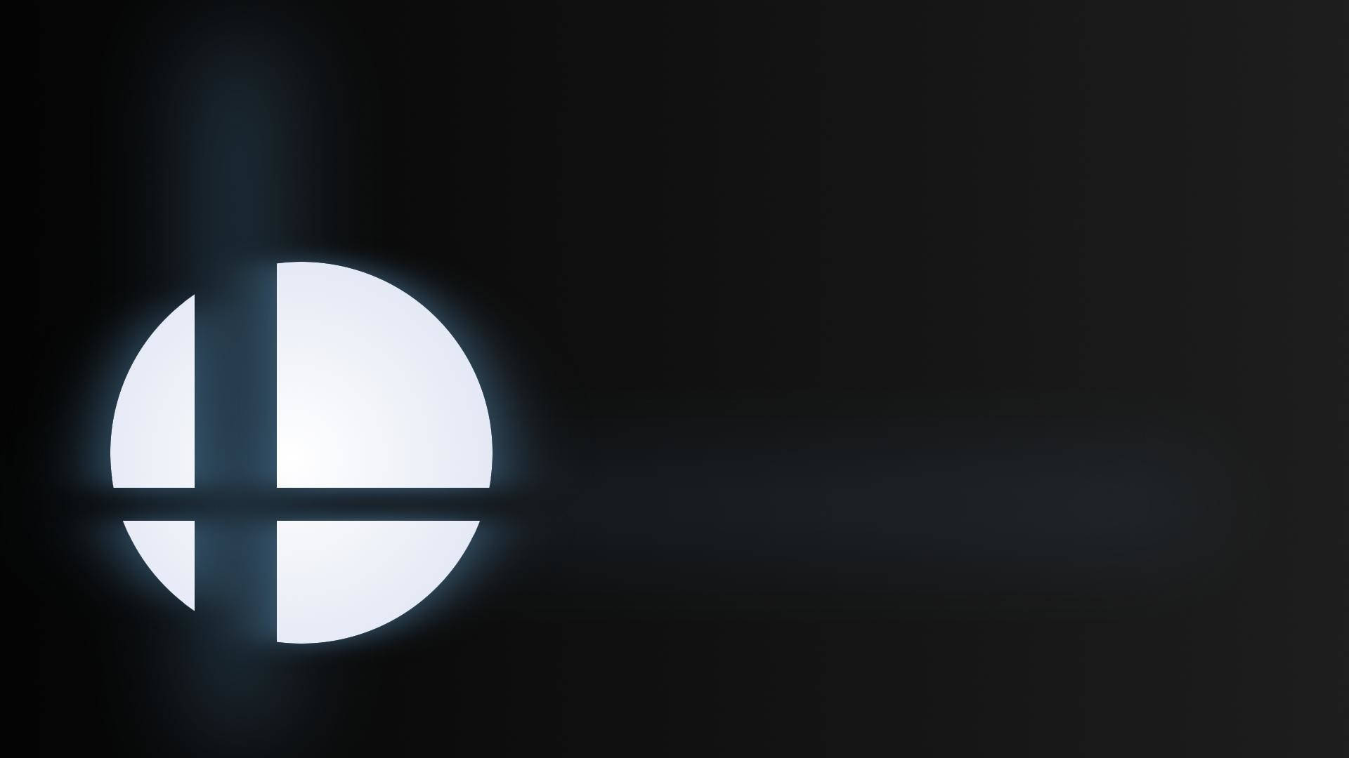 Super Smash Bros Ultimate, glowing white circular logo, intersecting bars, Full HD Desktop Wallpaper
