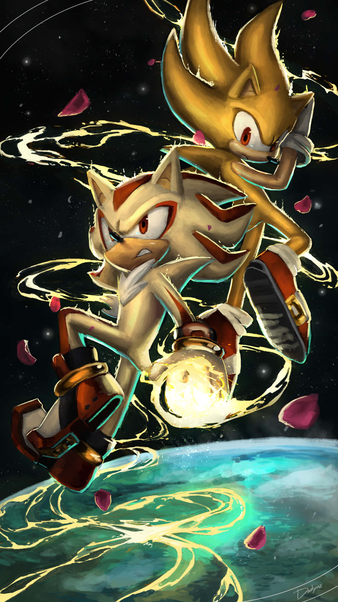 Super Sonic, Golden Sonic, Silver, Full HD Phone Wallpaper