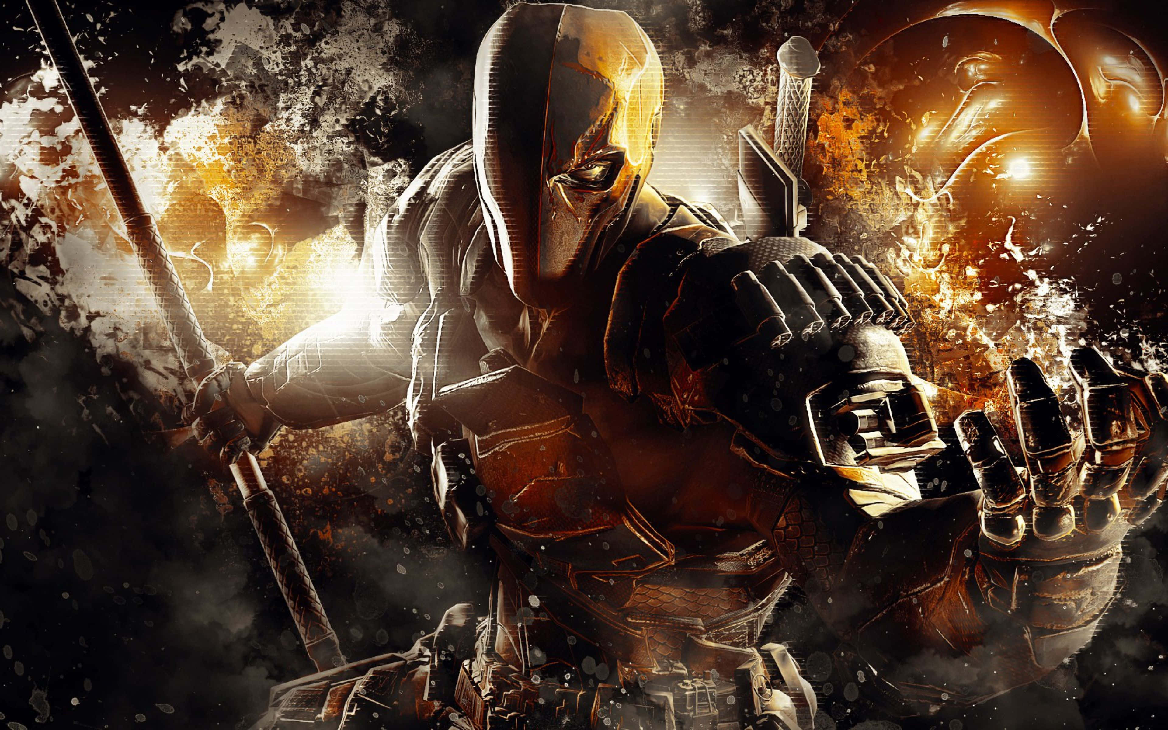 Super Villain, golden armor, staff, 4K Desktop Wallpaper