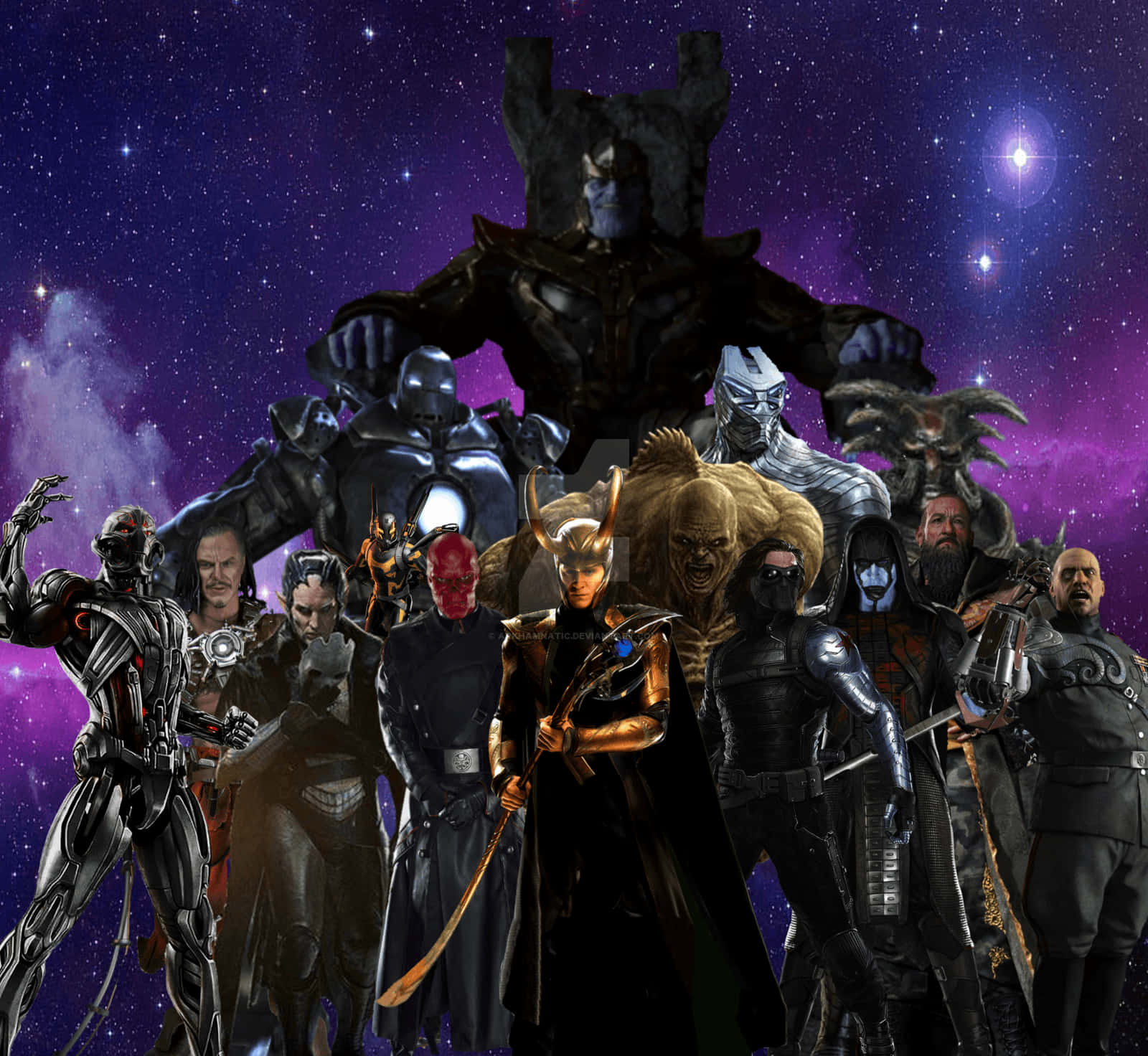 Super Villain, vibrant purple starfield, cosmic clouds, HD Desktop Wallpaper