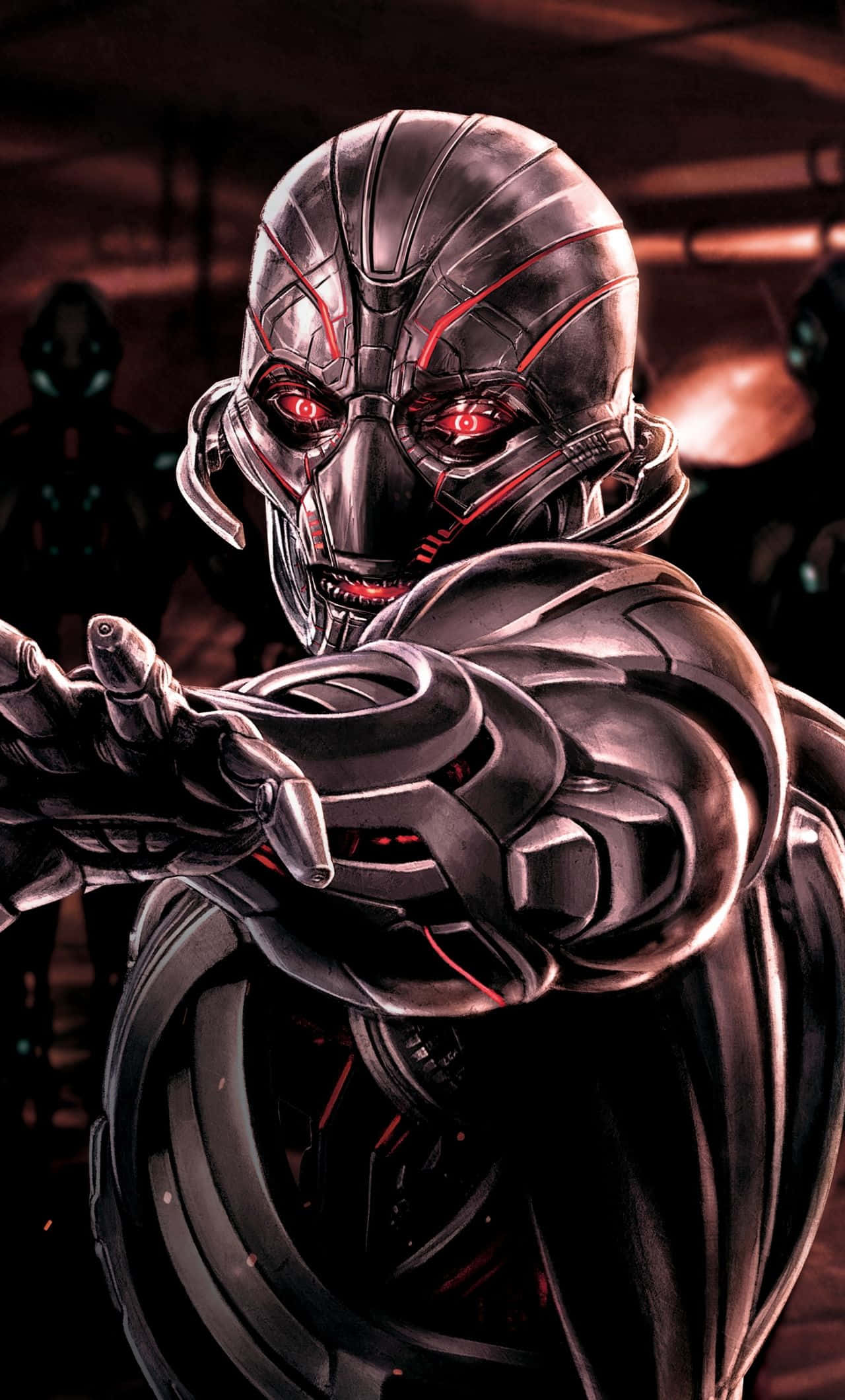 Super Villain, glowing red eyes, armored villain, Full HD Phone Wallpaper
