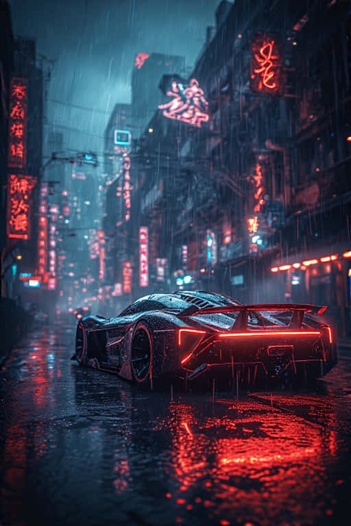 cyberpunk, neon rainy alley, futuristic 4k, SD Phone Wallpaper