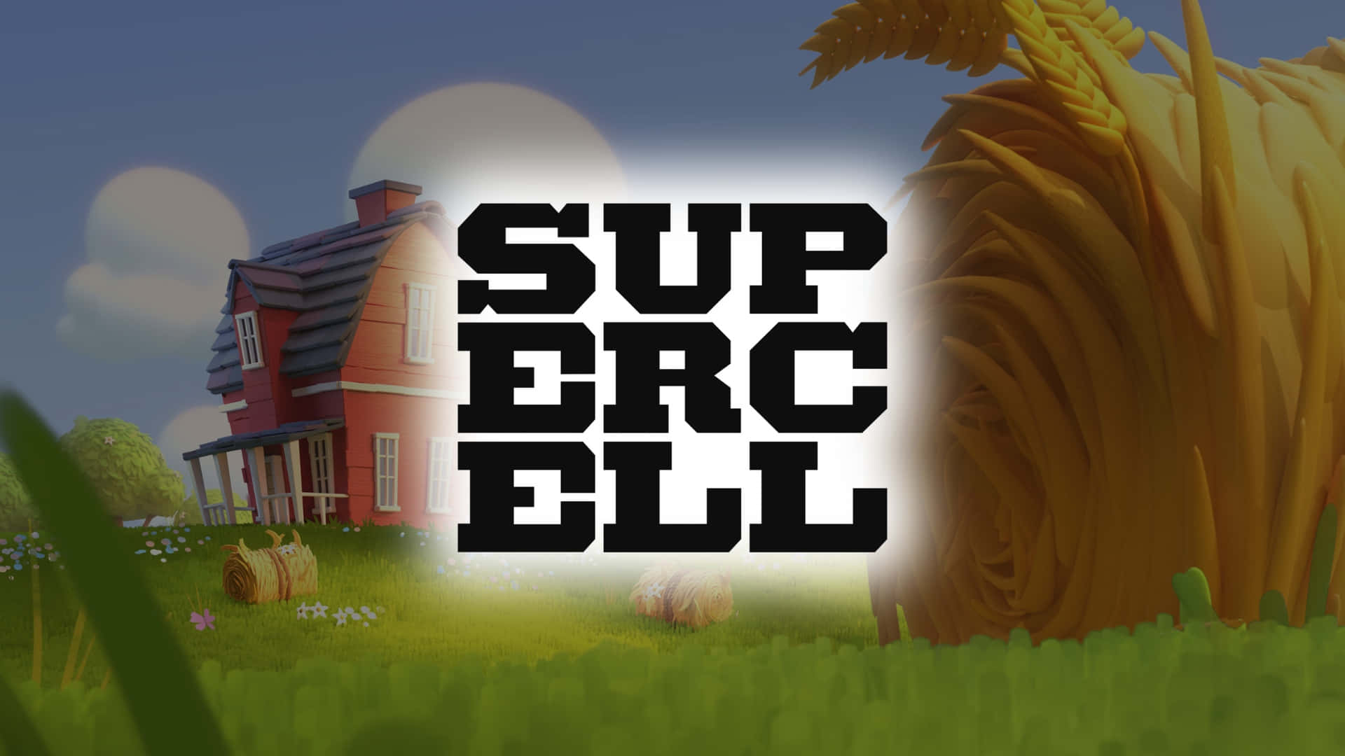 Supercell Logo, red house, dark roof, Full HD Desktop Wallpaper