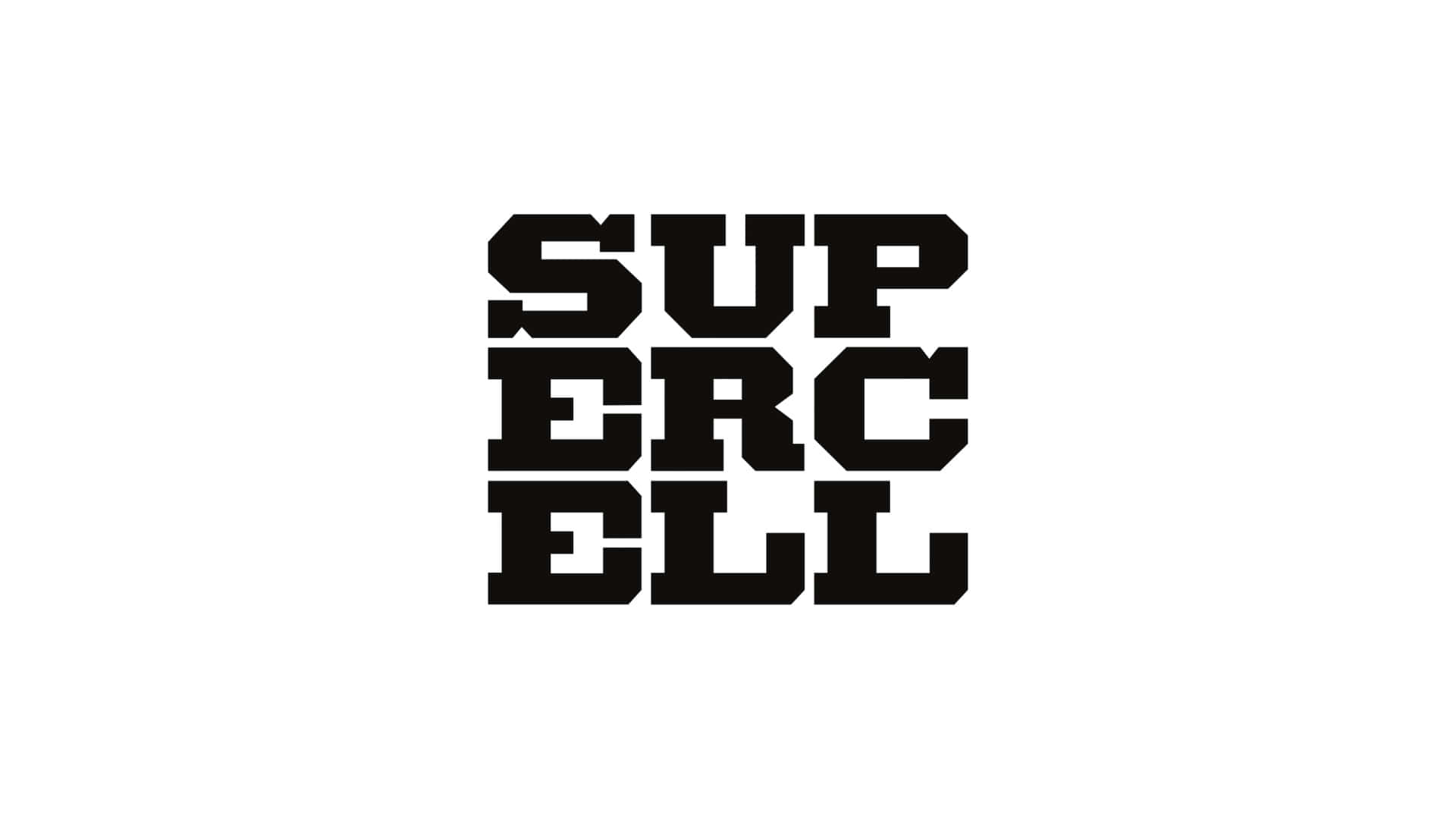 Supercell, black block letters, stark white background, Full HD Desktop Wallpaper