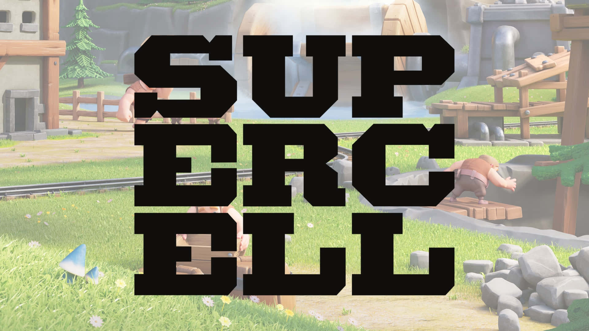 Supercell, black, cartoon village scene, Full HD Desktop Wallpaper