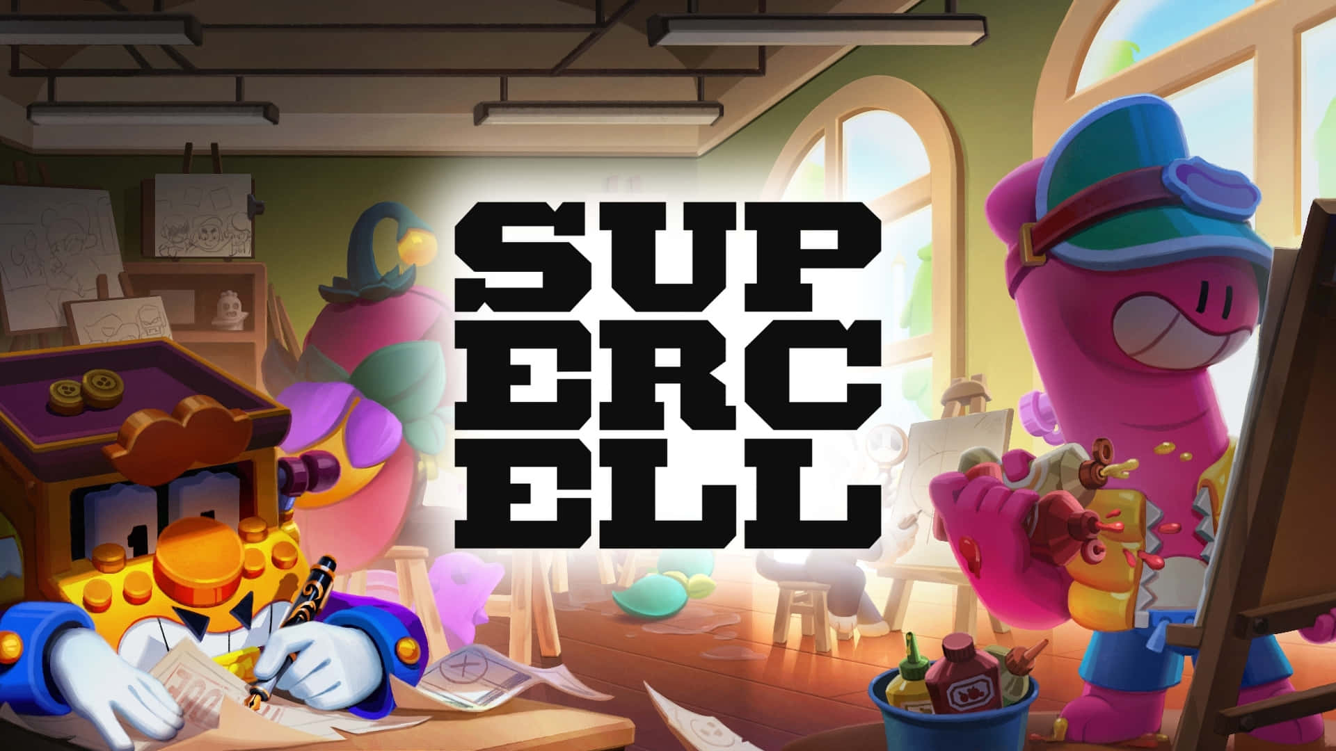 Supercell, Supercell Logo, cartoon art studio, Full HD Desktop Wallpaper