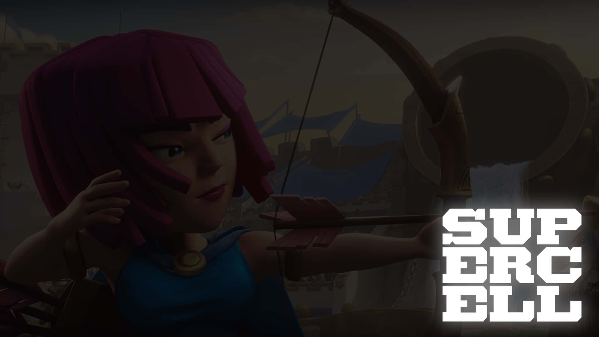 Supercell Logo, archer, magenta hair, Full HD Desktop Wallpaper