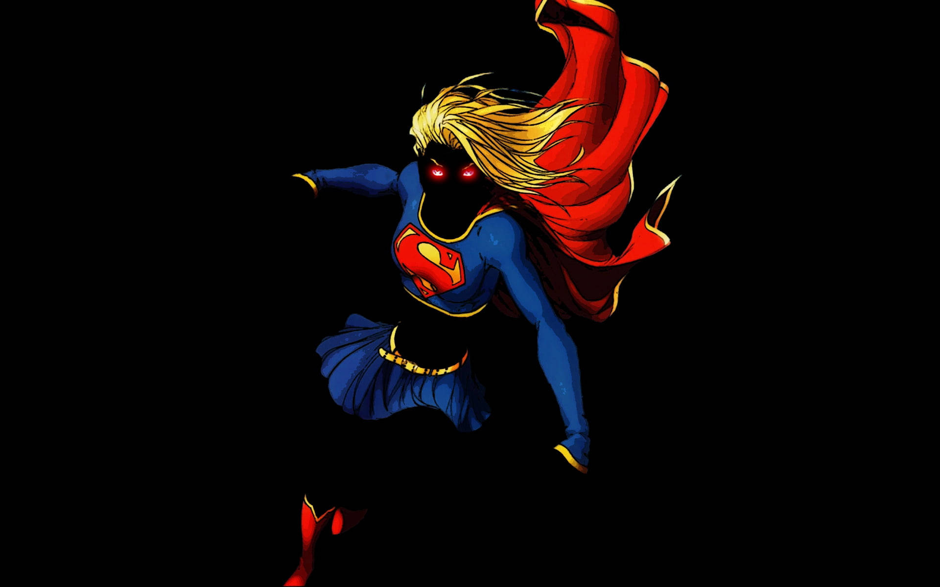 minimalist, Supergirl, black, Full HD Desktop Wallpaper