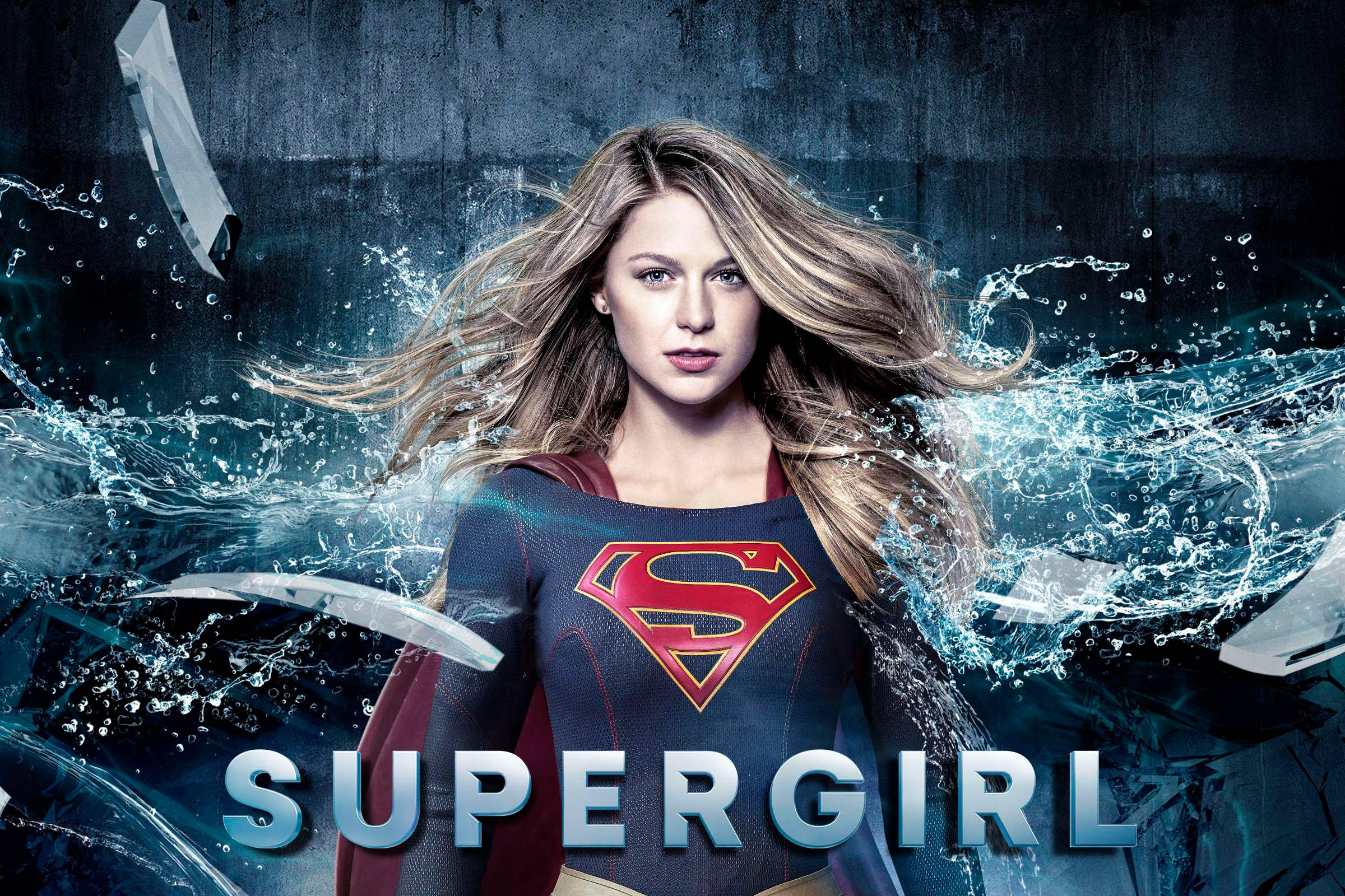 Supergirl, digital cover, water, Full HD Desktop Wallpaper