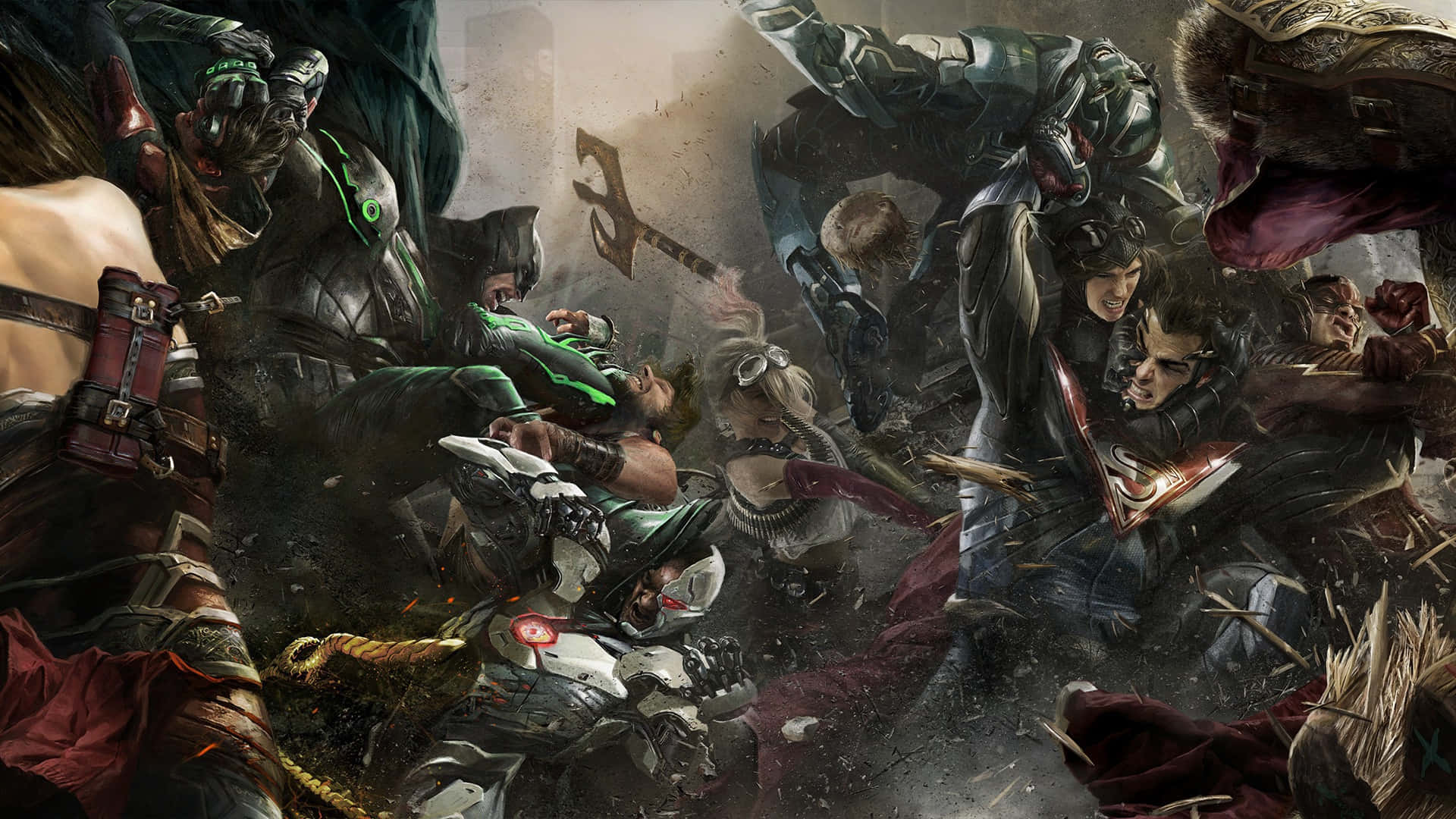 Superhero Video Games, 1920 x 1080, chaotic battle scene, Full HD Desktop Wallpaper