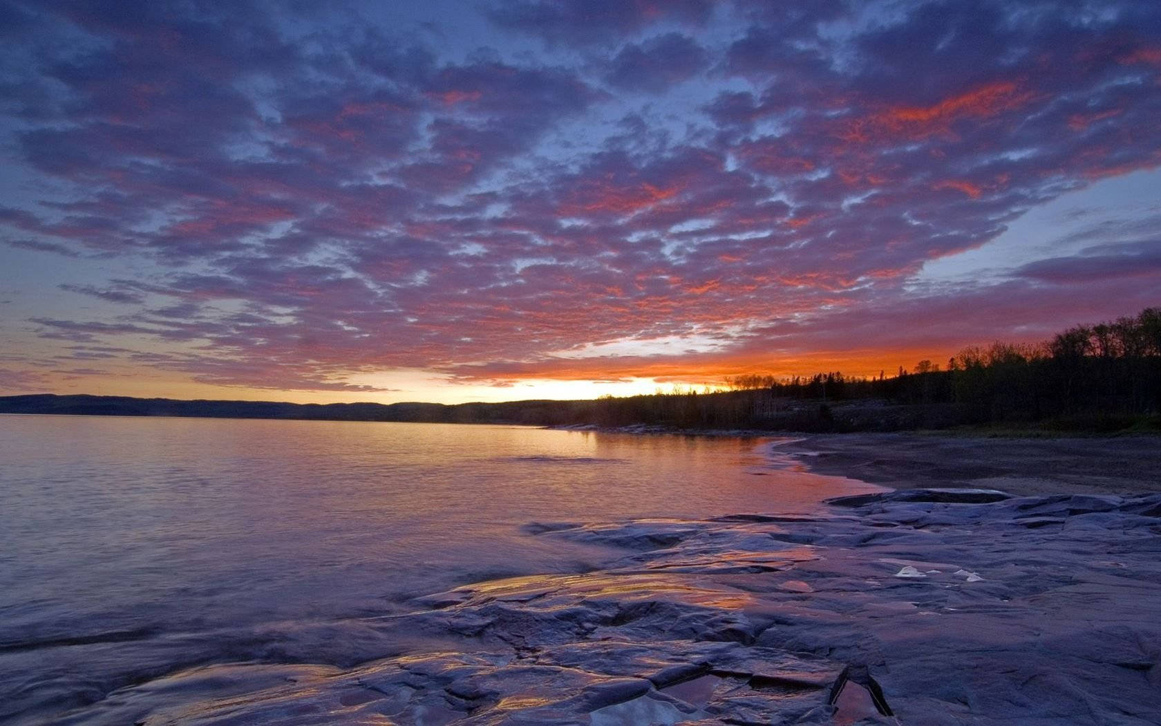 Lake Superior, sunset, purple, HD Desktop Wallpaper