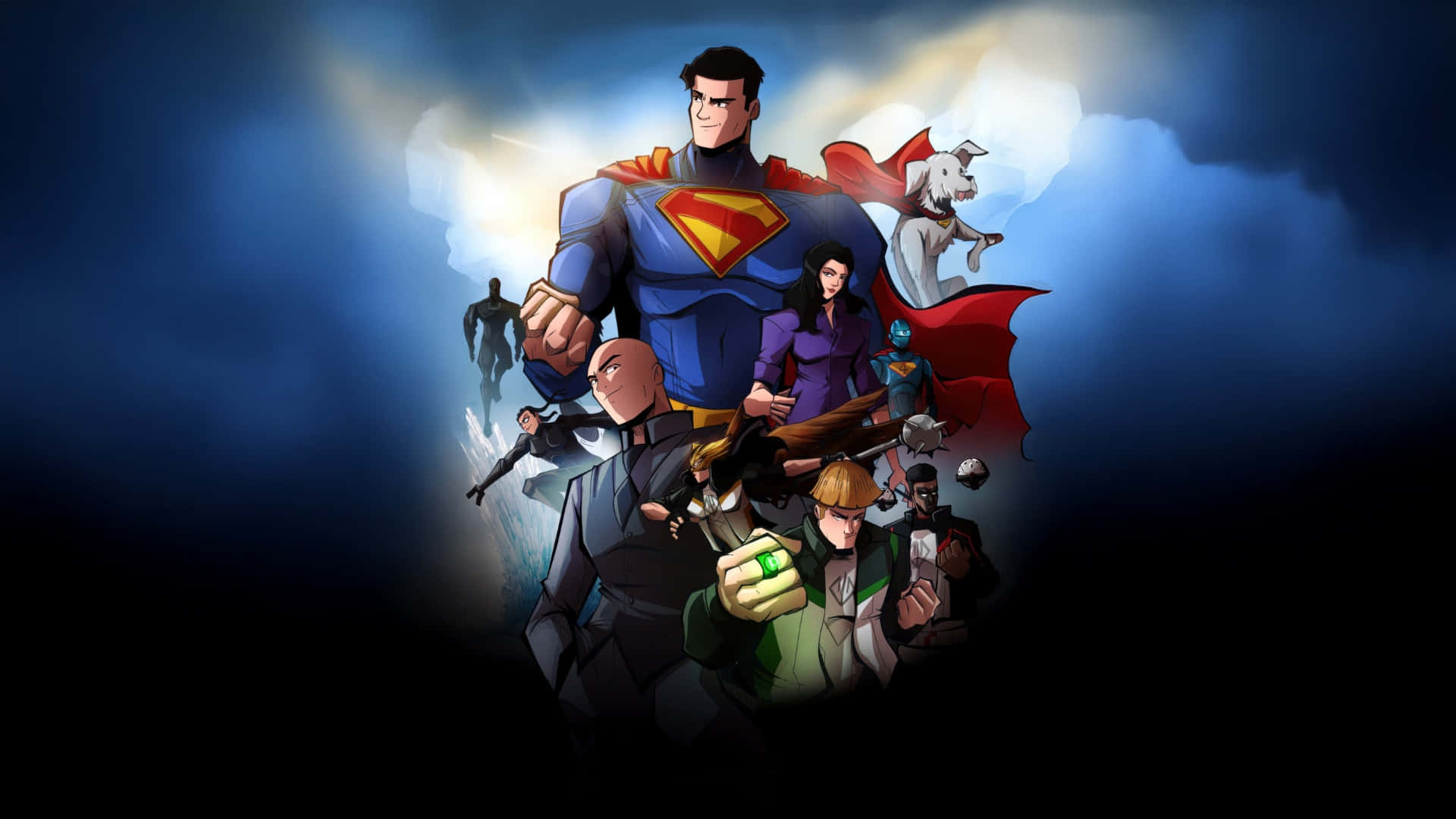 Superman 2025, Superman, diverse superhero team, Full HD Desktop Wallpaper