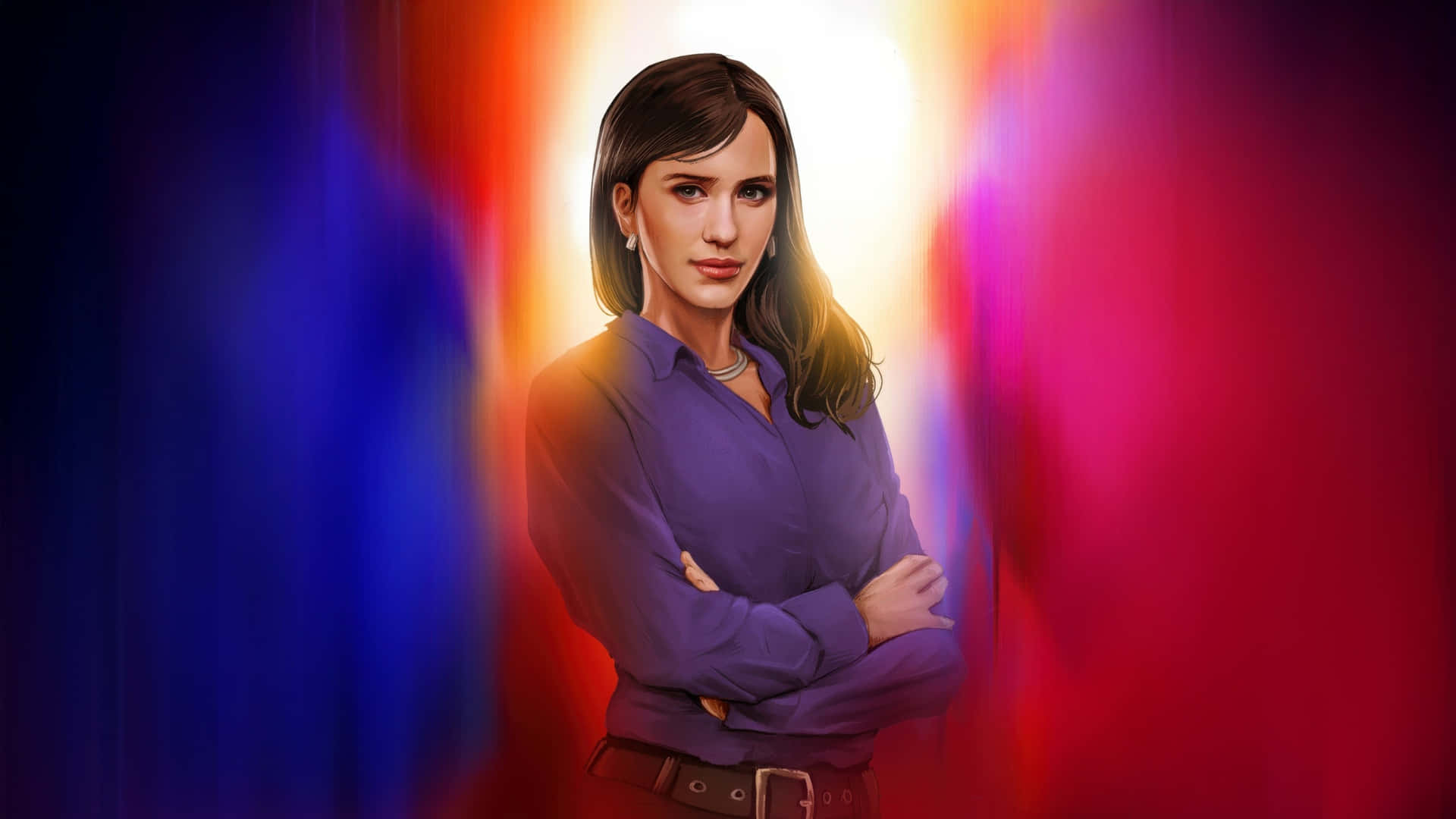 Superman 2025, purple blouse, blue red and yellow light, Full HD Desktop Wallpaper