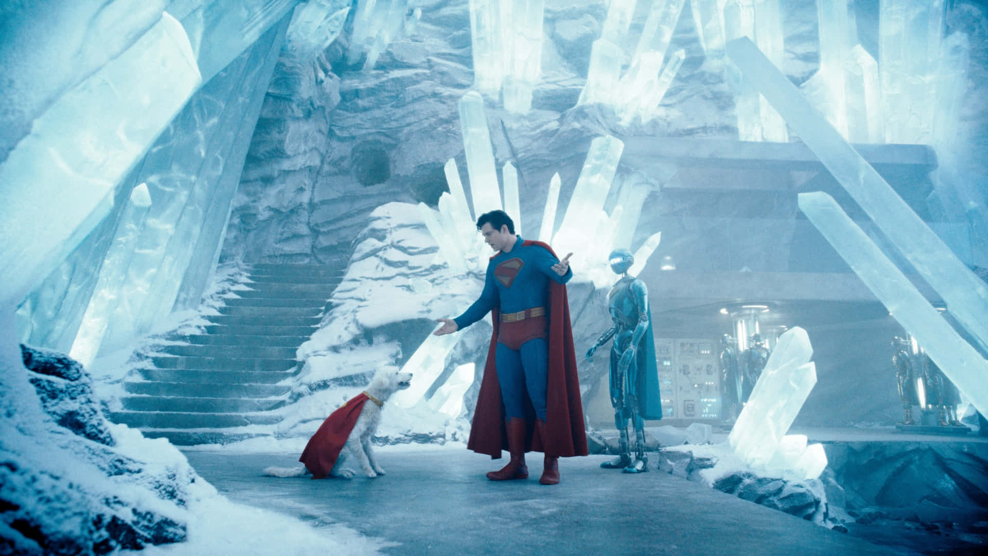 Superman 2025, blue suit, red cape, Full HD Desktop Wallpaper