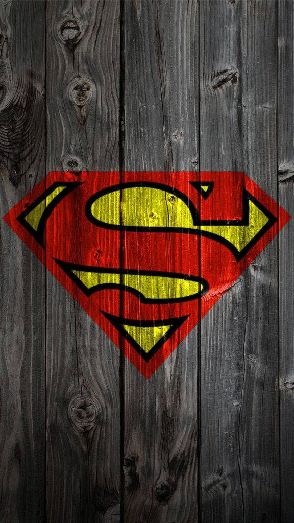 Superman, iPhone, gray wood background, SD Phone Wallpaper
